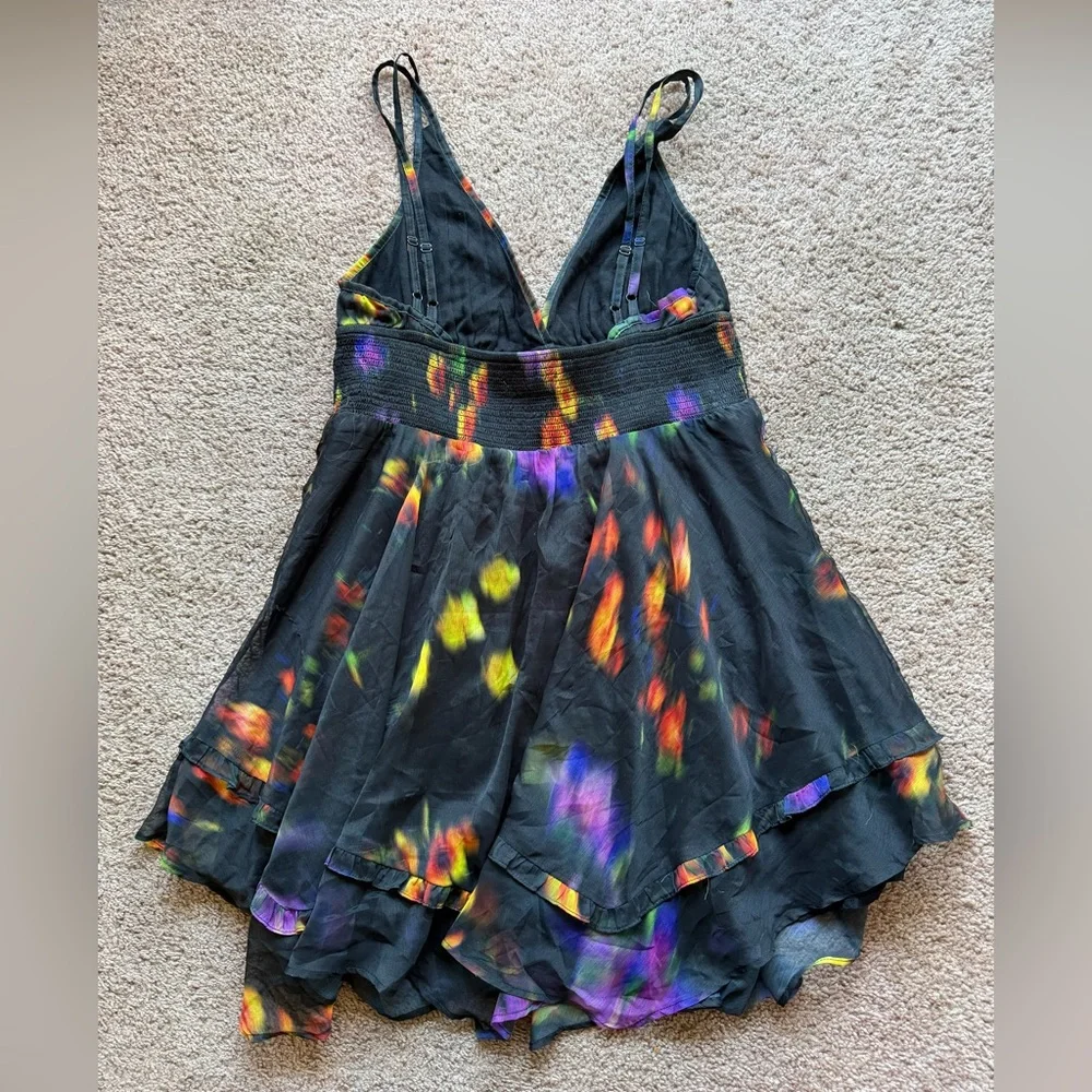 urban outfitters sweet escape asymmetrical mini dress large v-neck tank top - Picture 3 of 5